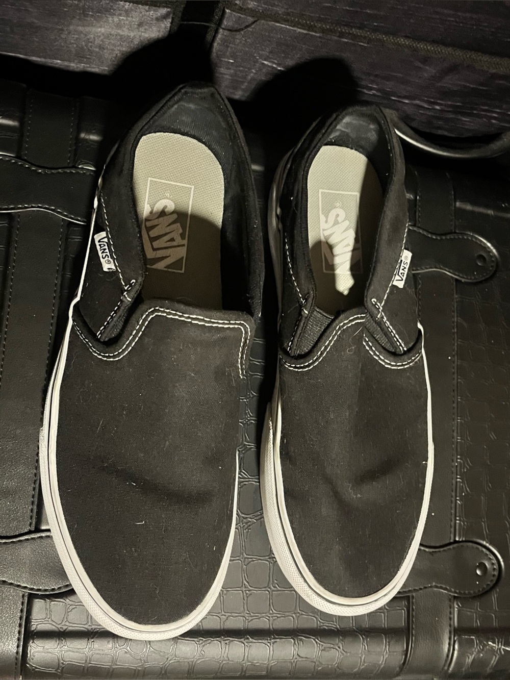Vans Black Slip-On Canvas Loafers